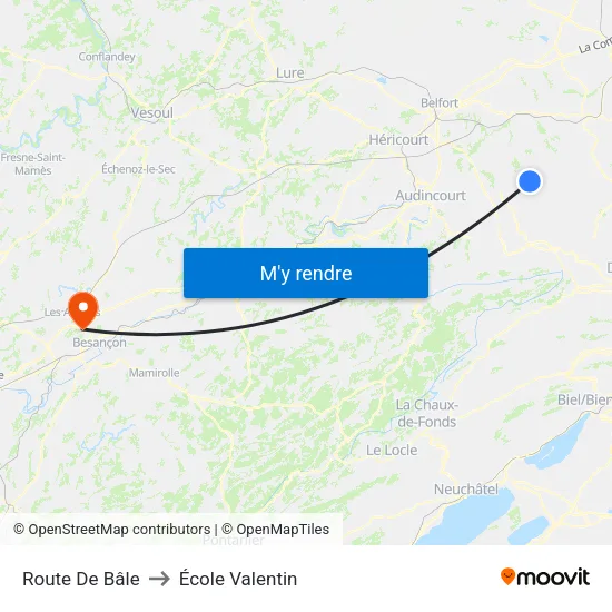 Route De Bâle to École Valentin map