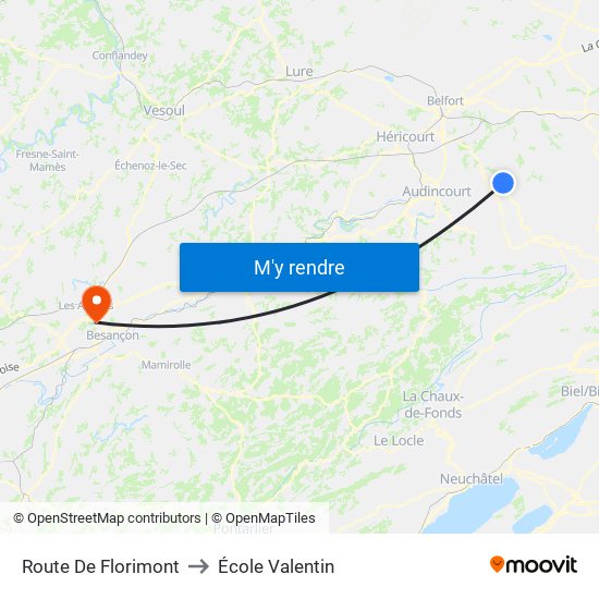 Route De Florimont to École Valentin map
