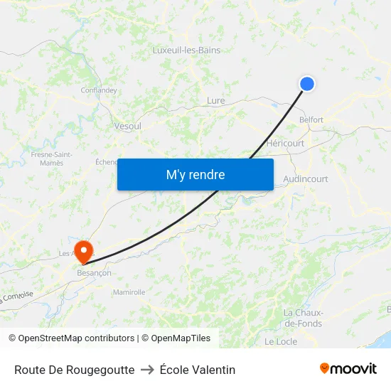 Route De Rougegoutte to École Valentin map