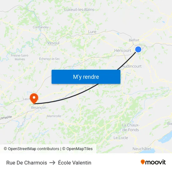 Rue De Charmois to École Valentin map