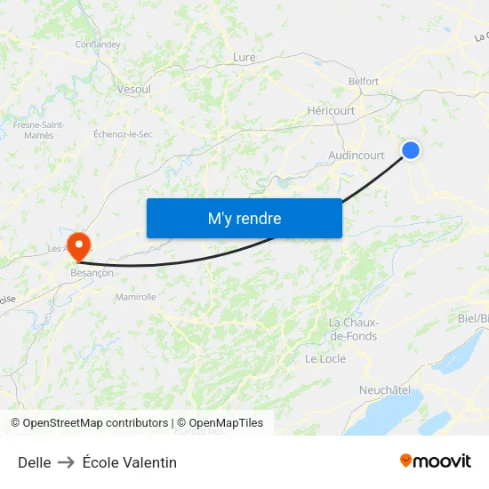 Delle to École Valentin map