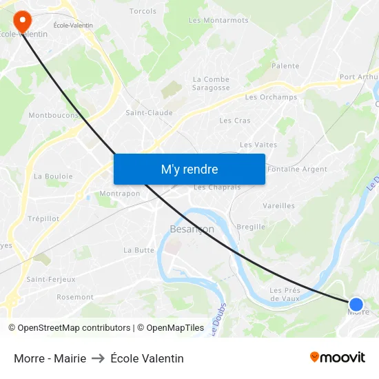 Morre - Mairie to École Valentin map