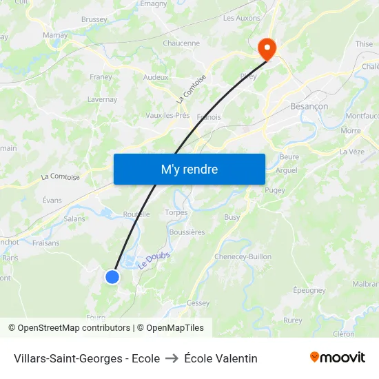 Villars-Saint-Georges - Ecole to École Valentin map
