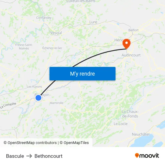 Bascule to Bethoncourt map