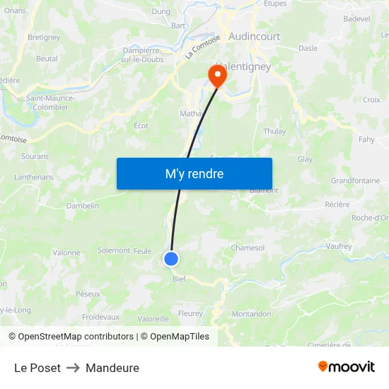 Le Poset to Mandeure map