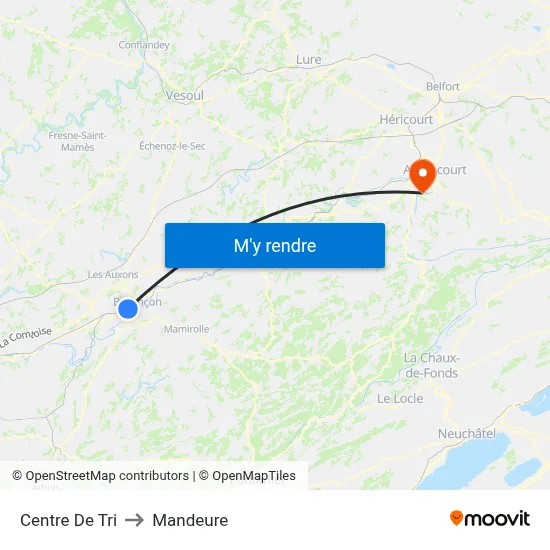 Centre De Tri to Mandeure map