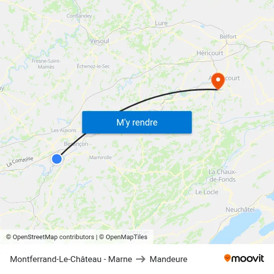 Montferrand-Le-Château - Marne to Mandeure map