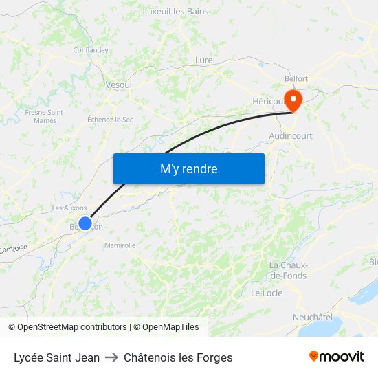 Lycée Saint Jean to Châtenois les Forges map