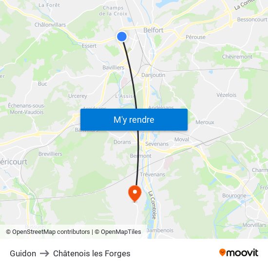 Guidon to Châtenois les Forges map