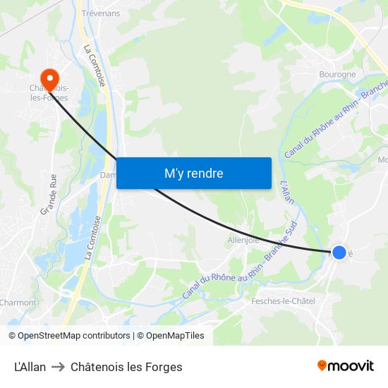 L'Allan to Châtenois les Forges map