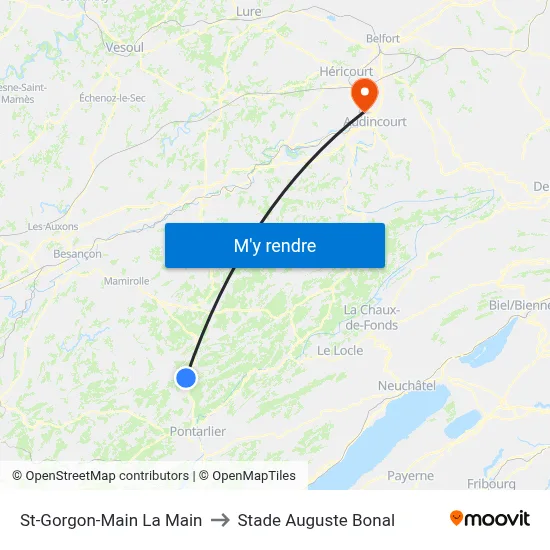 St-Gorgon-Main La Main to Stade Auguste Bonal map