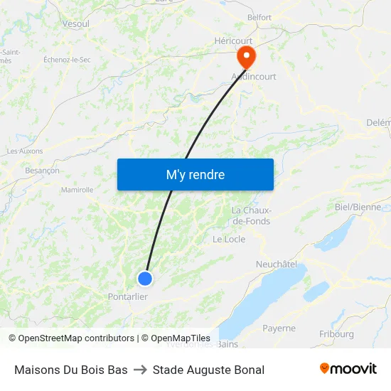 Maisons Du Bois Bas to Stade Auguste Bonal map