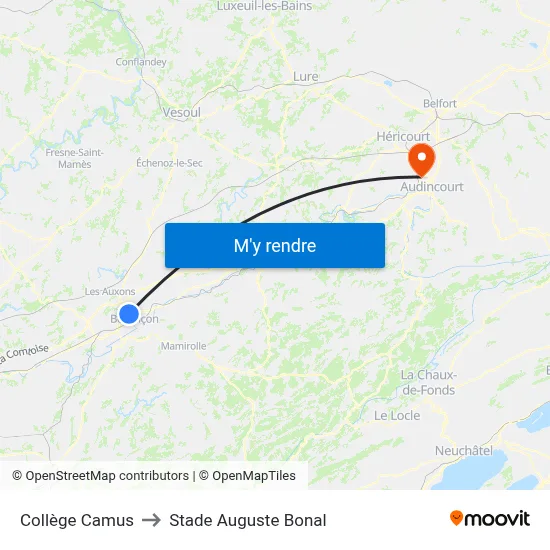 Collège Camus to Stade Auguste Bonal map