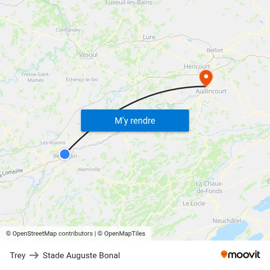 Trey to Stade Auguste Bonal map