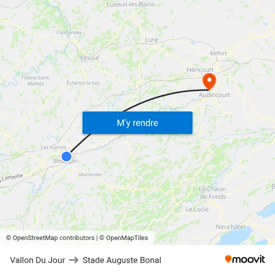 Vallon Du Jour to Stade Auguste Bonal map