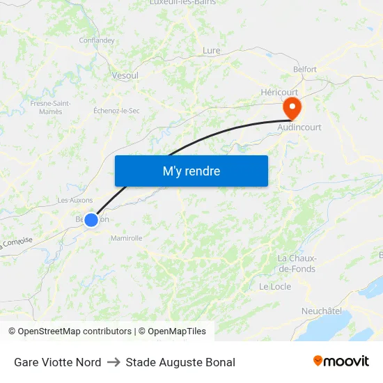 Gare Viotte Nord to Stade Auguste Bonal map