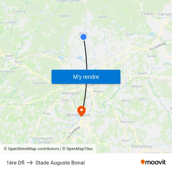 1ère Dfl to Stade Auguste Bonal map