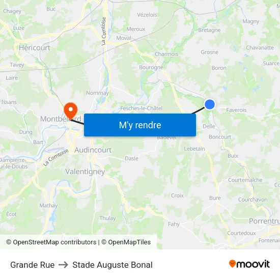 Grande Rue to Stade Auguste Bonal map
