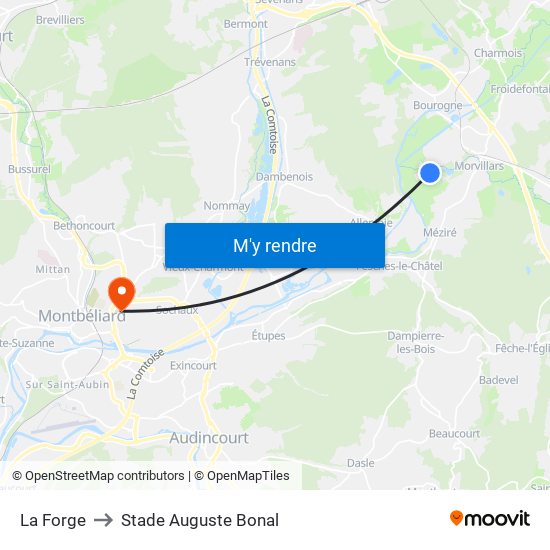 La Forge to Stade Auguste Bonal map