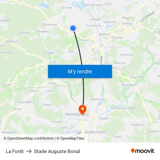 La Forêt to Stade Auguste Bonal map
