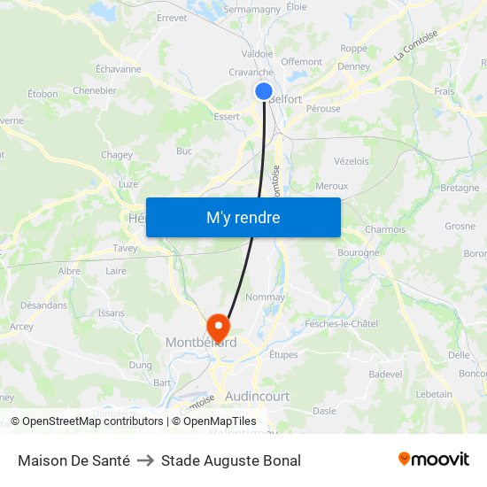 Maison De Santé to Stade Auguste Bonal map