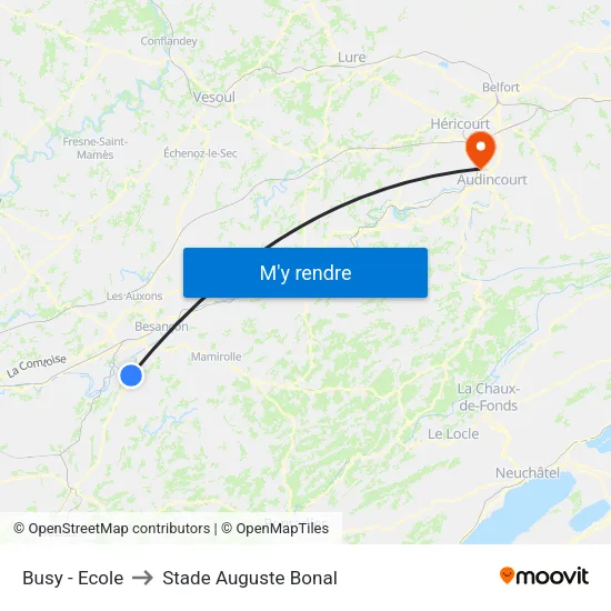 Busy - Ecole to Stade Auguste Bonal map