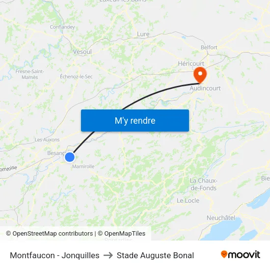 Montfaucon - Jonquilles to Stade Auguste Bonal map