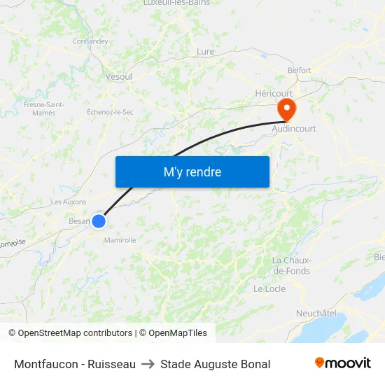 Montfaucon - Ruisseau to Stade Auguste Bonal map