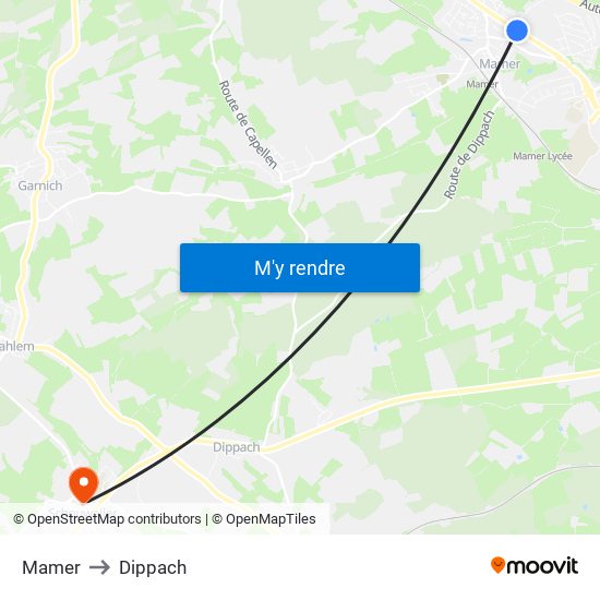 Mamer to Dippach map