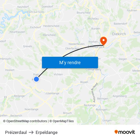 Préizerdaul to Préizerdaul map