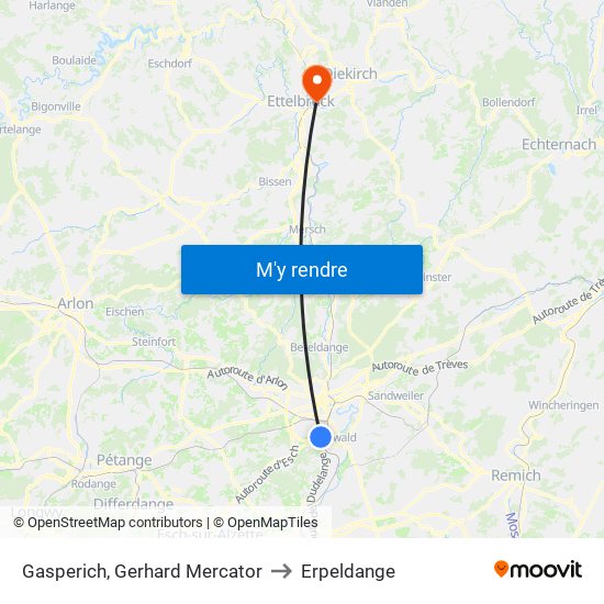 Gasperich, Gerhard Mercator to Erpeldange map