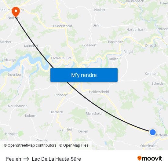 Feulen to Lac De La Haute-Sûre map