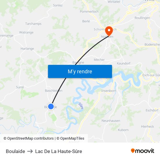 Boulaide to Lac De La Haute-Sûre map