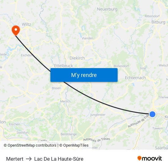 Mertert to Lac De La Haute-Sûre map