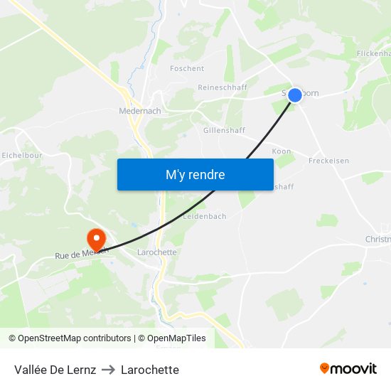 Vallée De Lernz to Larochette map