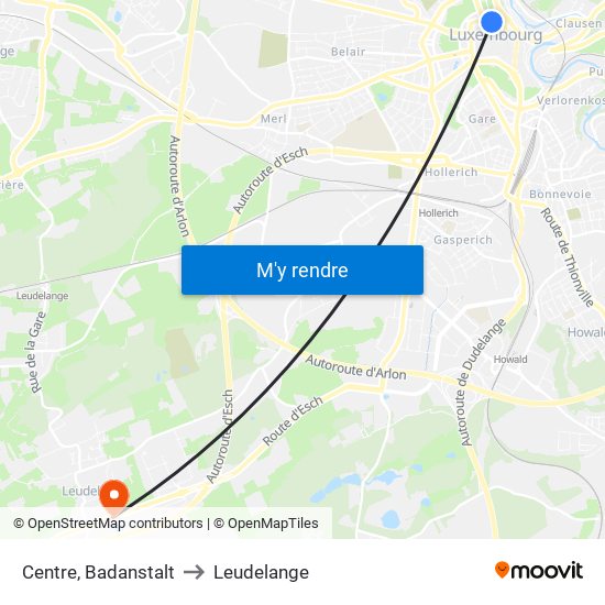 Centre, Badanstalt to Leudelange map