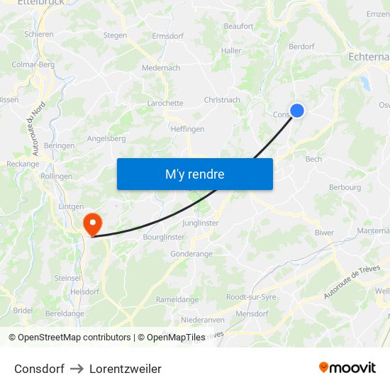 Consdorf to Lorentzweiler map