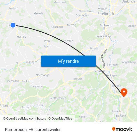 Rambrouch to Lorentzweiler map