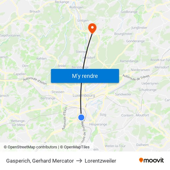 Gasperich, Gerhard Mercator to Lorentzweiler map