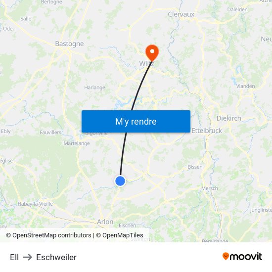 Ell to Eschweiler map