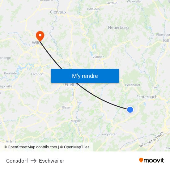 Consdorf to Eschweiler map