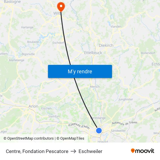 Centre, Fondation Pescatore to Eschweiler map