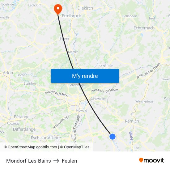 Mondorf-Les-Bains to Mondorf-Les-Bains map
