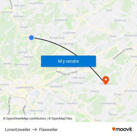 Lorentzweiler to Flaxweiler map
