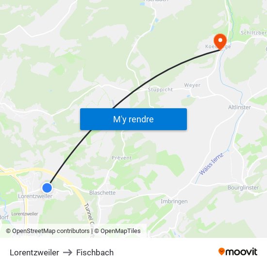 Lorentzweiler to Fischbach map