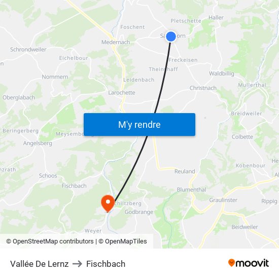 Vallée De Lernz to Fischbach map