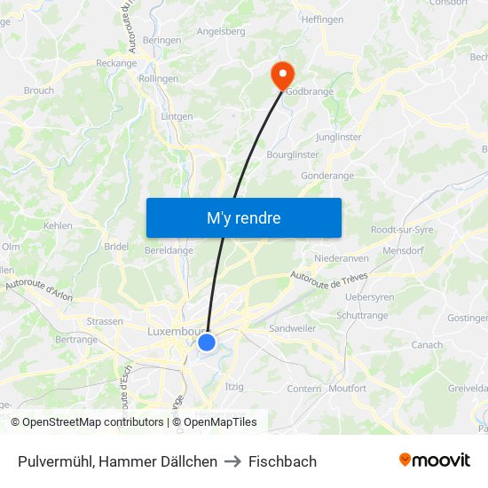 Pulvermühl, Hammer Dällchen to Fischbach map