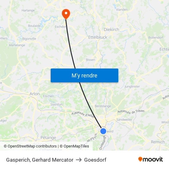 Gasperich, Gerhard Mercator to Goesdorf map