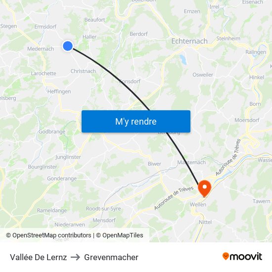 Vallée De Lernz to Grevenmacher map