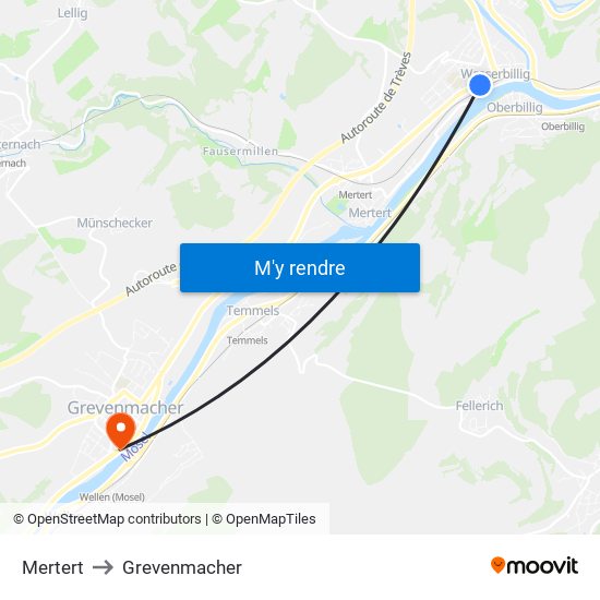 Mertert to Grevenmacher map